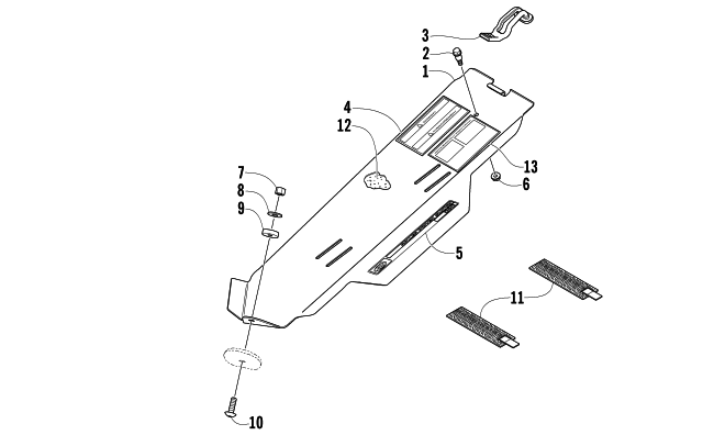 Parts Diagram for Arctic Cat 2004 FIRECAT 600 EFI SNOWMOBILE BELT GUARD ASSEMBLY