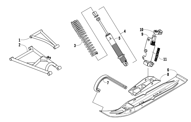 Parts Diagram for Arctic Cat 2004 FIRECAT 600 EFI LIMITED EDITION SNOWMOBILE SKI AND FRONT SUSPENSION