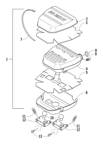 Parts Diagram for Arctic Cat 2007 PANTHER 660 TRAIL SNOWMOBILE EXHAUST ASSEMBLY