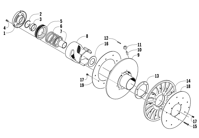 Parts Diagram for Arctic Cat 2004 ZR 900 SNO PRO SNOWMOBILE DRIVEN CLUTCH