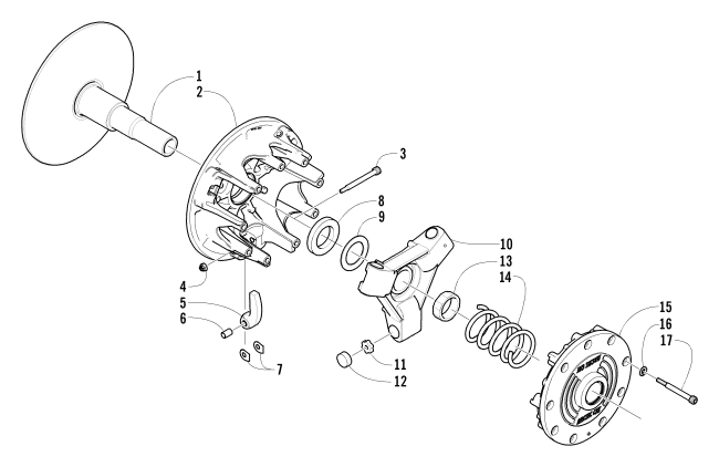 Parts Diagram for Arctic Cat 2004 BEARCAT WIDE TRACK SNOWMOBILE DRIVE CLUTCH