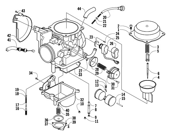 Parts Diagram for Arctic Cat 2004 500 MANUAL TRANSMISSION 4X4 FIS MRP ATV CARBURETOR
