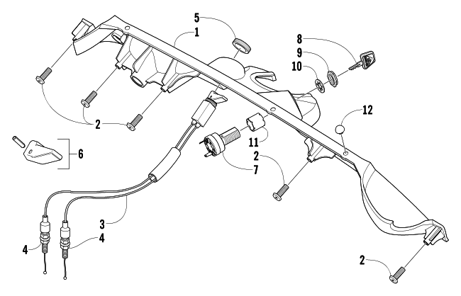 Parts Diagram for Arctic Cat 2004 SABERCAT 500 LX SNOWMOBILE CONSOLE AND SWITCH ASSEMBLY