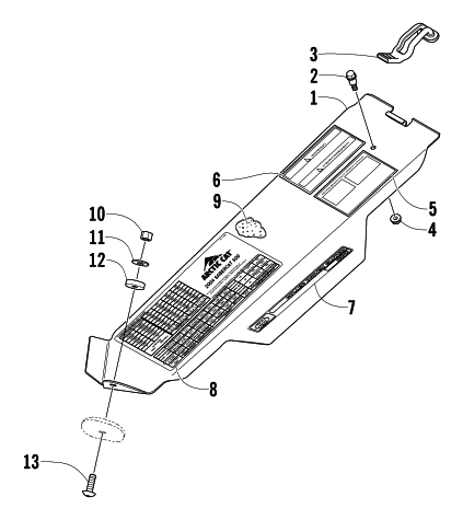 Parts Diagram for Arctic Cat 2005 SABERCAT 500 SNOWMOBILE BELT GUARD ASSEMBLY