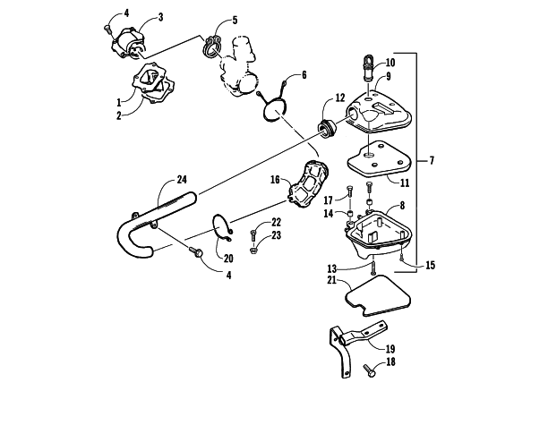 Parts Diagram for Arctic Cat 2004 50 Y-6 YOUTH ATV REED VALVE AND AIR CLEANER ASSEMBLY