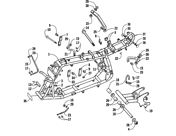 Parts Diagram for Arctic Cat 2004 50 Y-6 YOUTH ATV FRAME AND RELATED PARTS