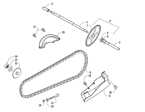Parts Diagram for Arctic Cat 2004 50 Y-6 YOUTH ATV REAR DRIVE ASSEMBLY