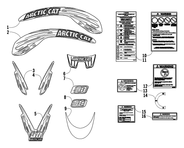 Parts Diagram for Arctic Cat 2004 50 Y-6 YOUTH ATV DECALS