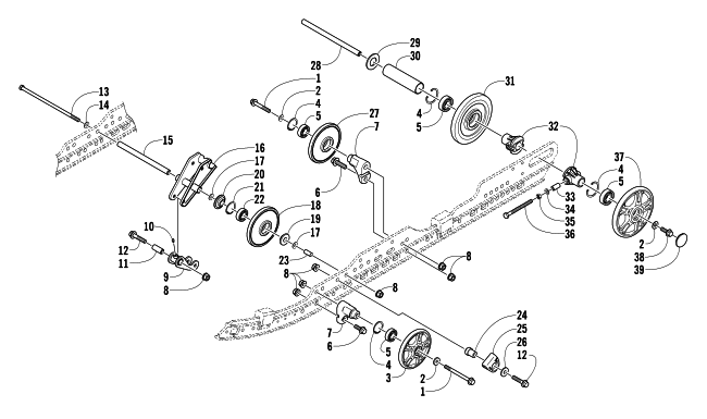 Parts Diagram for Arctic Cat 2004 T660 TURBO TRAIL SNOWMOBILE IDLER WHEEL ASSEMBLY