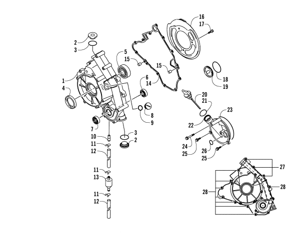 Parts Diagram for Arctic Cat 2004 650 V-2 4X4 FIS MRP ATV ENGINE COVERS