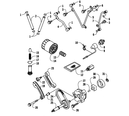 Parts Diagram for Arctic Cat 2004 650 V-2 4X4 FIS ATV OIL PUMP ASSEMBLY