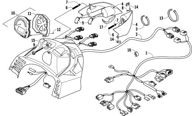 Parts Diagram for Arctic Cat 2004 T660 TURBO TOURING SNOWMOBILE HEADLIGHT, INSTRUMENTS, AND WIRING ASSEMBLIES