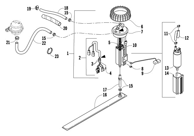 Parts Diagram for Arctic Cat 2004 T660 TURBO TRAIL SNOWMOBILE FUEL PUMP ASSEMBLY