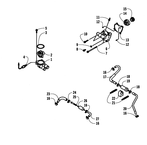 Parts Diagram for Arctic Cat 2005 650 V-2 4X4 FIS CA ATV WATER PUMP/THERMOSTAT ASSEMBLY