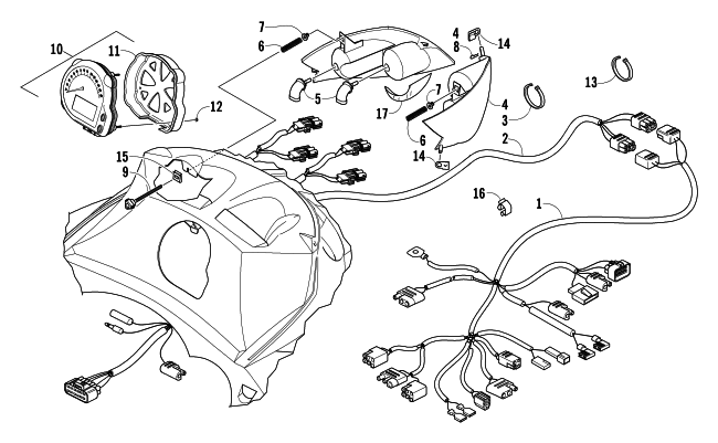 Parts Diagram for Arctic Cat 2004 T660 TURBO TRAIL SNOWMOBILE HEADLIGHT, INSTRUMENTS, AND WIRING ASSEMBLIES