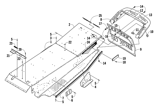 Parts Diagram for Arctic Cat 2004 T660 TURBO TRAIL SNOWMOBILE TUNNEL AND REAR BUMPER