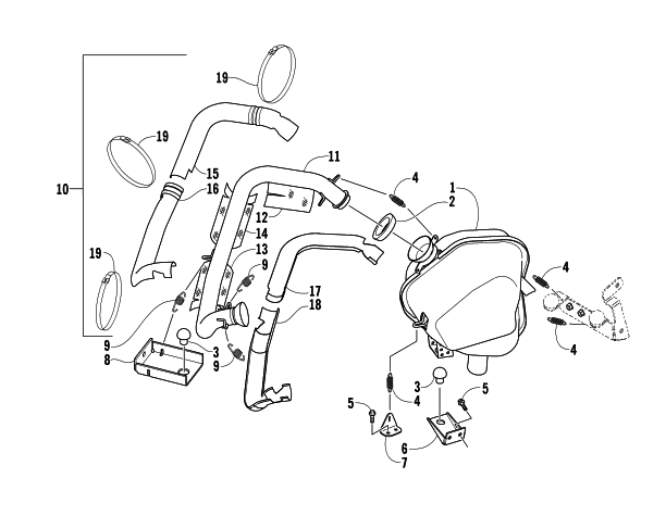 Parts Diagram for Arctic Cat 2006 T660 TURBO TRAIL SNOWMOBILE EXHAUST ASSEMBLY