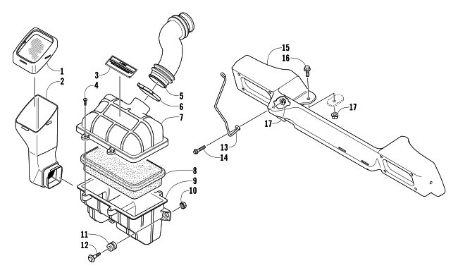 Parts Diagram for Arctic Cat 2004 T660 TURBO TOURING SNOWMOBILE AIR SILENCER ASSEMBLY