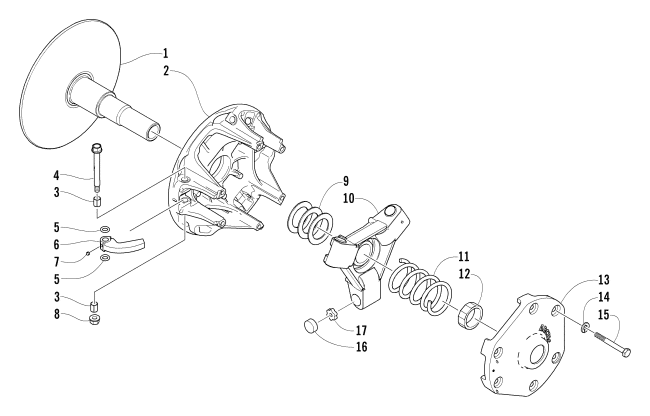 Parts Diagram for Arctic Cat 2004 T660 TURBO TRAIL SNOWMOBILE DRIVE CLUTCH