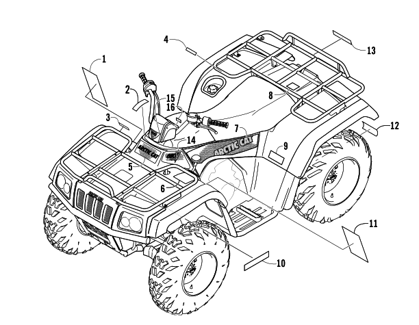 Parts Diagram for Arctic Cat 2004 650 V-2 4X4 FIS MRP ATV DECALS