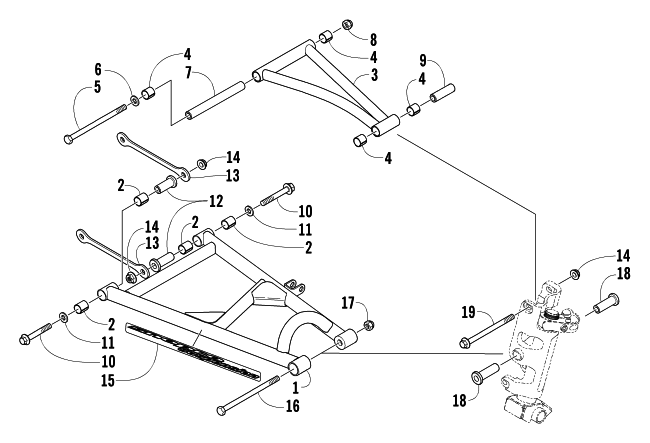 Parts Diagram for Arctic Cat 2004 ARCTIC CAT 440 SNO PRO SNOWMOBILE A-ARM ASSEMBLY