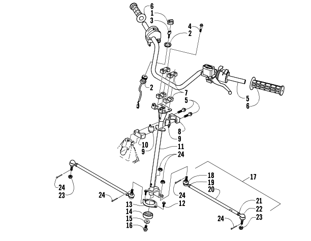 Parts Diagram for Arctic Cat 2004 650 V-2 4X4 FIS MRP CA ATV STEERING ASSEMBLY