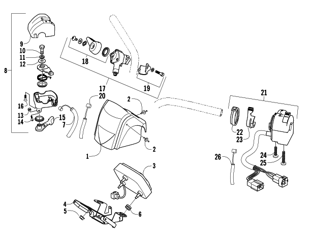Parts Diagram for Arctic Cat 2004 650 V-2 4X4 FIS MRP CA ATV INSTRUMENTS AND CONTROLS