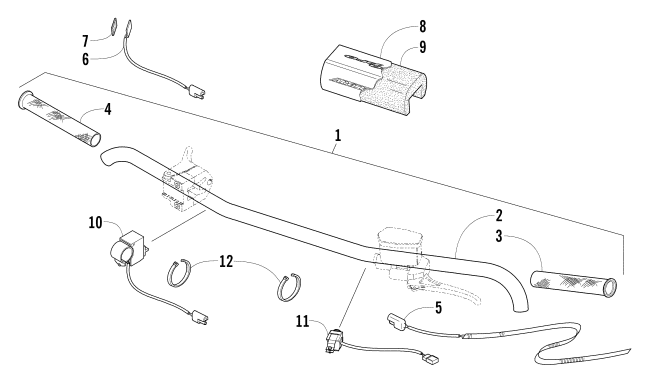 Parts Diagram for Arctic Cat 2005 AC 440 SNO PRO SNOWMOBILE HANDLEBAR ASSEMBLY