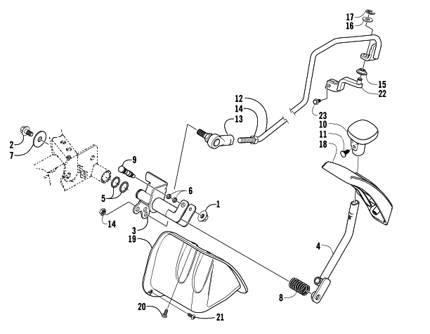 Parts Diagram for Arctic Cat 2004 650 V-2 4X4 FIS MRP CA ATV REVERSE SHIFT LEVER ASSEMBLY