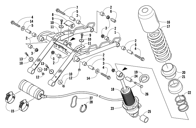 Parts Diagram for Arctic Cat 2004 ARCTIC CAT 440 SNO PRO SNOWMOBILE REAR SUSPENSION FRONT ARM ASSEMBLY