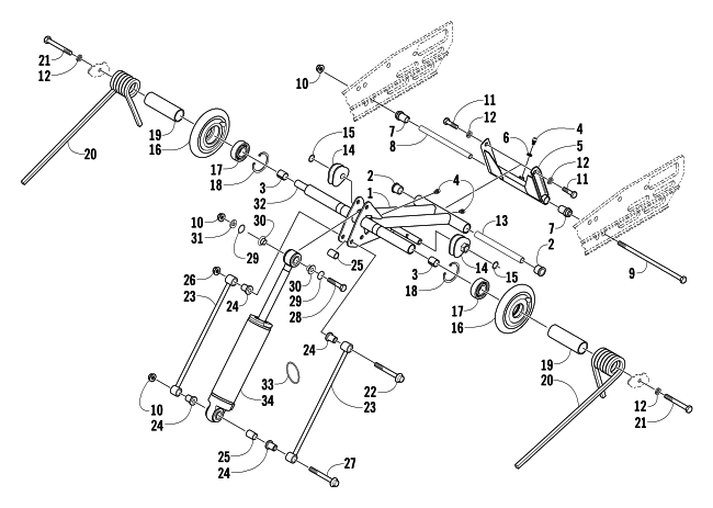Parts Diagram for Arctic Cat 2004 ARCTIC CAT 440 SNO PRO SNOWMOBILE REAR SUSPENSION REAR ARM ASSEMBLY