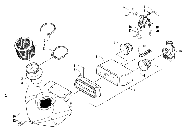 Parts Diagram for Arctic Cat 2004 ARCTIC CAT 440 SNO PRO SNOWMOBILE AIR SILENCER ASSEMBLY