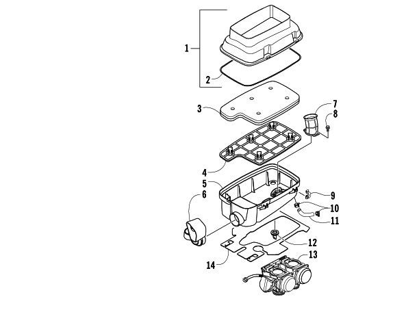 Parts Diagram for Arctic Cat 2004 650 V-2 4X4 FIS MRP CA ATV AIR INTAKE ASSEMBLY