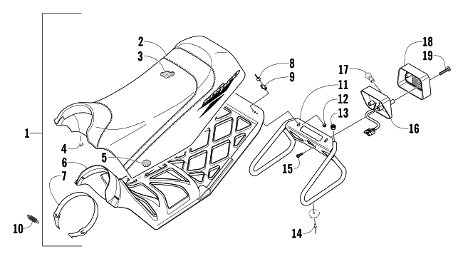 Parts Diagram for Arctic Cat 2004 ARCTIC CAT 440 SNO PRO SNOWMOBILE SEAT ASSEMBLY