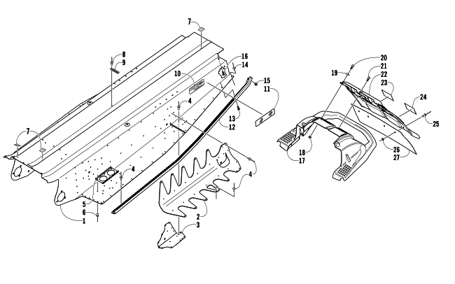 Parts Diagram for Arctic Cat 2004 ARCTIC CAT 440 SNO PRO SNOWMOBILE TUNNEL, REAR BUMPER, AND TAILLIGHT ASSEMBLIES