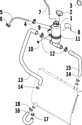 Parts Diagram for Arctic Cat 2004 ARCTIC CAT 440 SNO PRO SNOWMOBILE COOLING ASSEMBLY