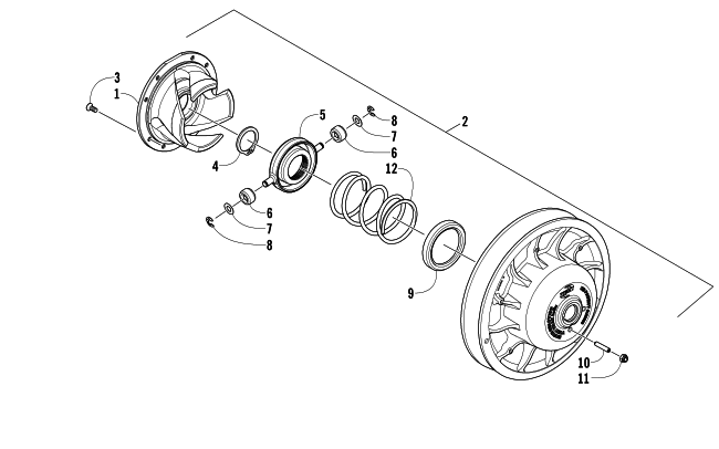 Parts Diagram for Arctic Cat 2004 ARCTIC CAT 440 SNO PRO SNOWMOBILE DRIVEN CLUTCH