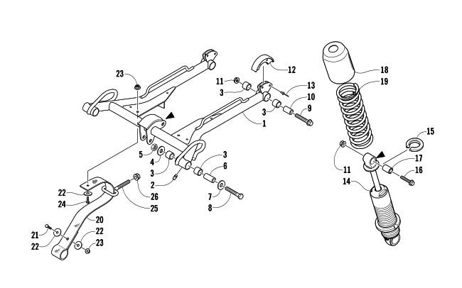 Parts Diagram for Arctic Cat 2004 ZR 900 EFI SNOWMOBILE REAR SUSPENSION FRONT ARM ASSEMBLY