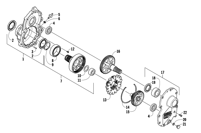 Parts Diagram for Arctic Cat 2004 ZR 900 EFI SNOWMOBILE GEARCASE ASSEMBLY