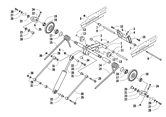 Parts Diagram for Arctic Cat 2004 ZR 900 EFI SNOWMOBILE REAR SUSPENSION REAR ARM ASSEMBLY