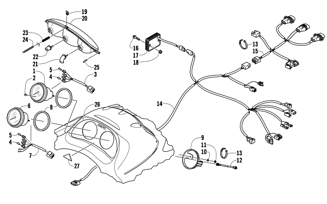 Parts Diagram for Arctic Cat 2004 ZR 900 SNOWMOBILE HEADLIGHT, INSTRUMENTS, AND WIRING ASSEMBLIES