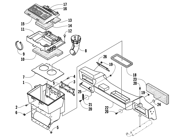 Parts Diagram for Arctic Cat 2004 ZR 900 SNOWMOBILE AIR SILENCER ASSEMBLY