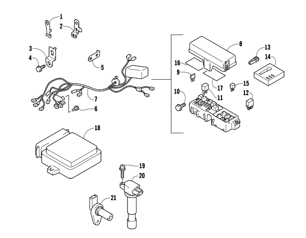 Parts Diagram for Arctic Cat 2004 T660 TURBO TRAIL SNOWMOBILE ELECTRICAL