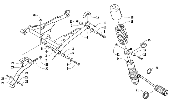 Parts Diagram for Arctic Cat 2004 ZR 900 SNO PRO SNOWMOBILE REAR SUSPENSION FRONT ARM ASSEMBLY