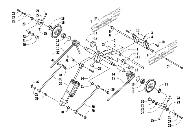 Parts Diagram for Arctic Cat 2004 ZR 900 SNO PRO SNOWMOBILE REAR SUSPENSION REAR ARM ASSEMBLY