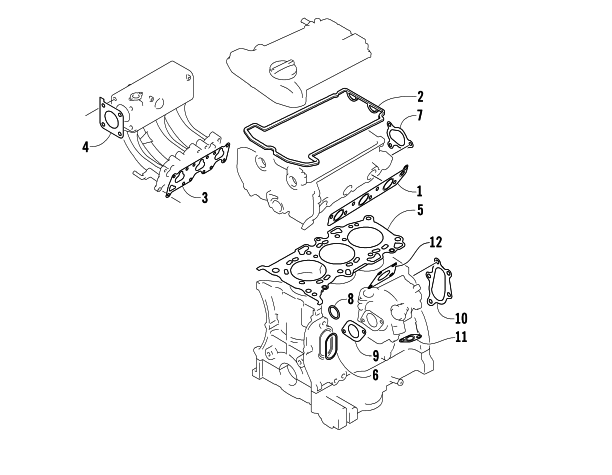 Parts Diagram for Arctic Cat 2004 T660 TURBO TOURING SNOWMOBILE GASKET SET