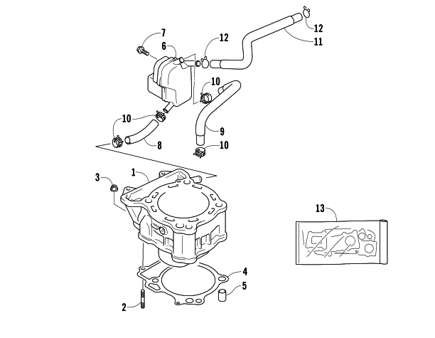 Parts Diagram for Arctic Cat 2007 400 DVX ATV CYLINDER ASSEMBLY