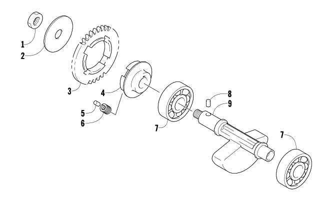 Parts Diagram for Arctic Cat 2007 400 DVX LIMITED EDITION ATV CRANK BALANCER ASSEMBLY