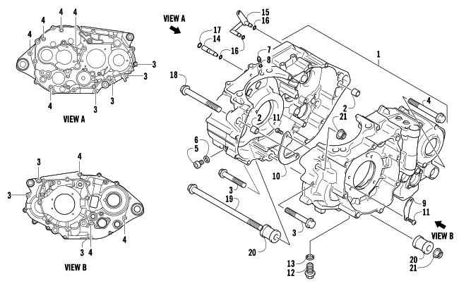 Parts Diagram for Arctic Cat 2007 400 DVX LIMITED EDITION ATV CRANKCASE ASSEMBLY