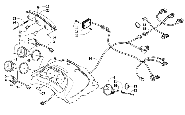 Parts Diagram for Arctic Cat 2004 ZR 900 EFI SNOWMOBILE HEADLIGHT, INSTRUMENTS, AND WIRING ASSEMBLIES